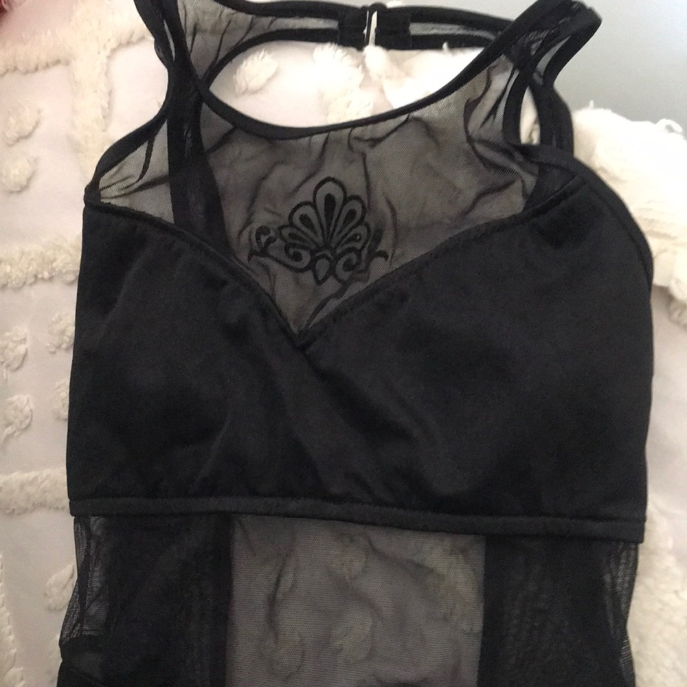 Jantzen one piece low back sheer front panels